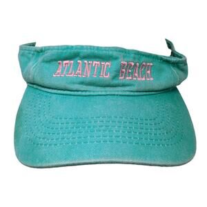 Atlantic Beach Strapback Visor Hat Green One Size Embroidered Kaufman